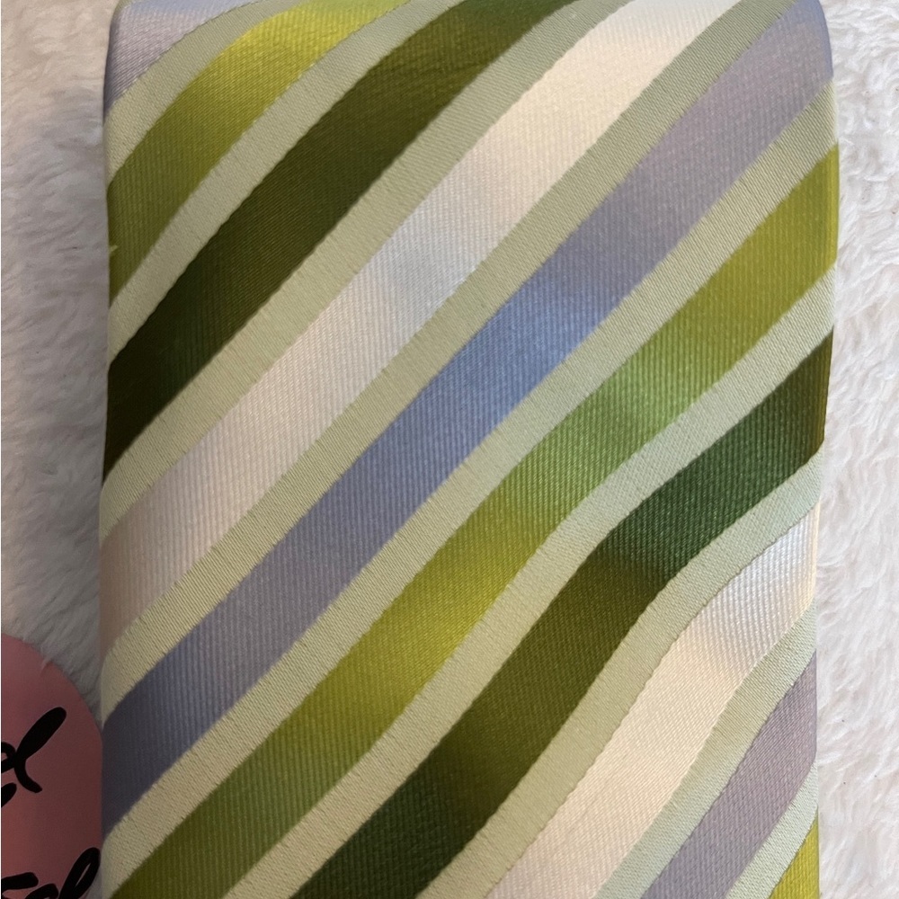 Green Striped Men's Tie - Picture 2 of 6